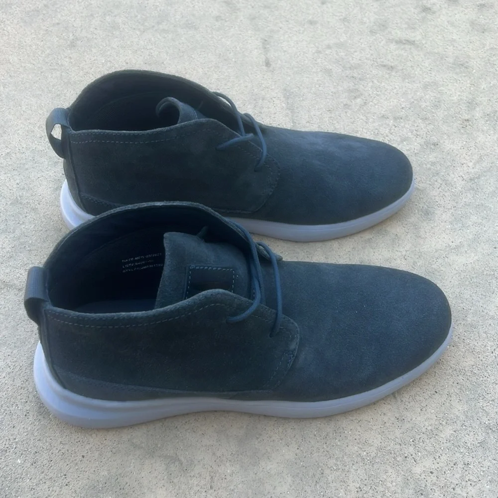 Johnnie - O Men's Chill Cukka Boots Dark Grey Leather Shoes Size 9